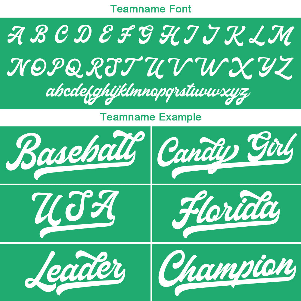 Benutzerdefinierte Authentisch Baseball-Trikot Grün Weiß