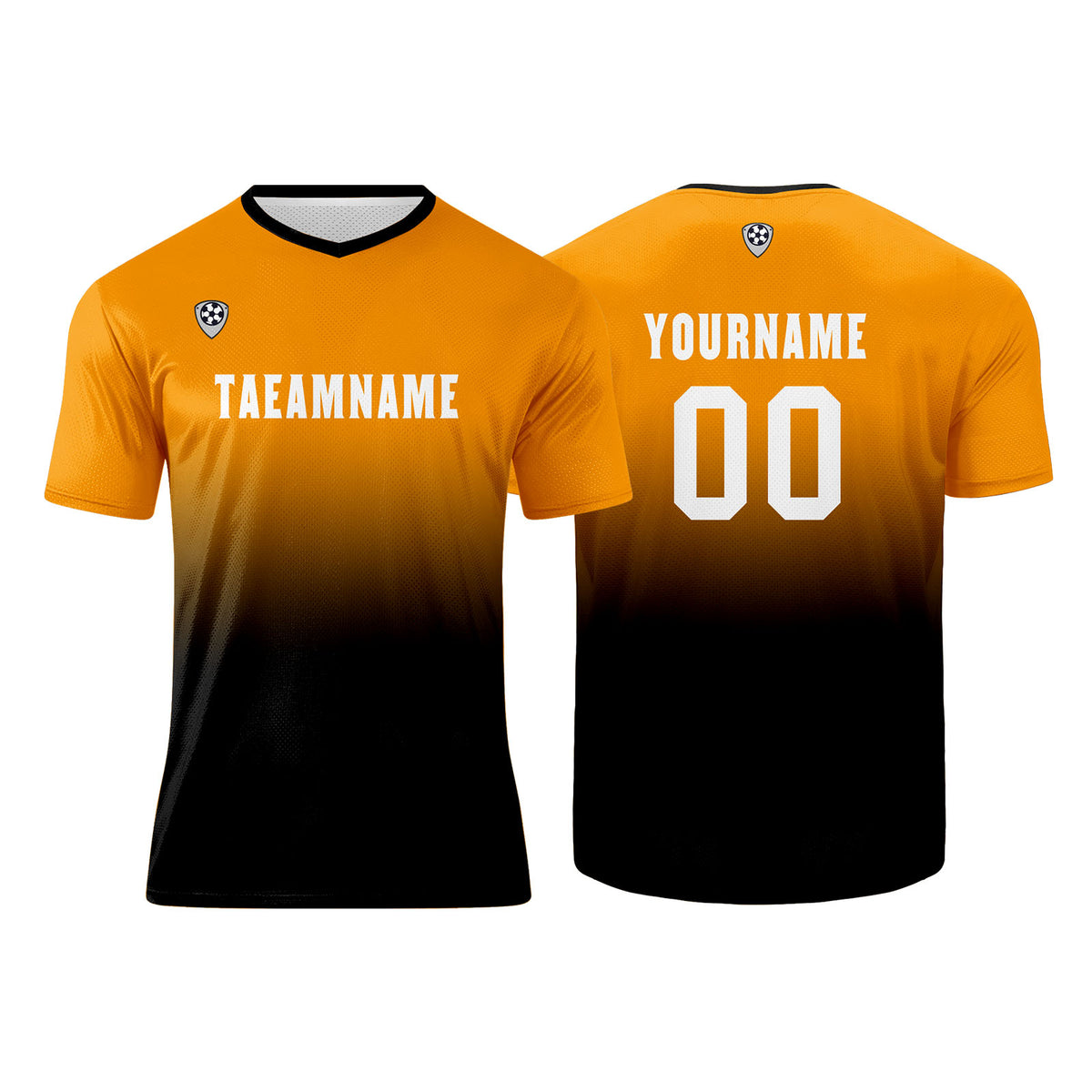 Benutzerdefinierte Orange Schwarz Trikots für Männer Frauen Personalisierte Fußball Uniformen für Erwachsene und Kind