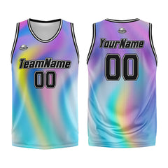 Benutzerdefinierter Basketball Jersey Uniform Anzug gedruckt Ihr Logo Name Nummer Aurora