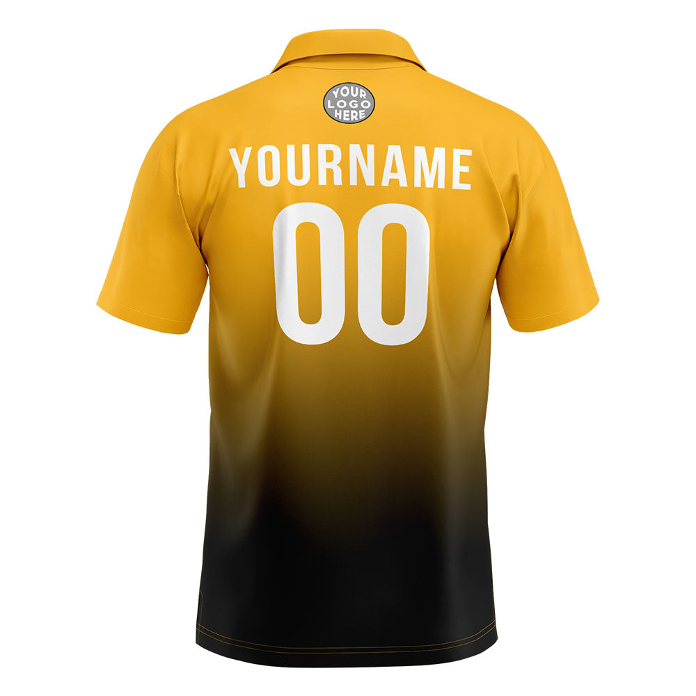 Benutzerdefinierte Gelb Schwarz Fußball Polo-Shirts Fügen Sie Ihr Einzigartiges hinzu Logo/Name/Nummer