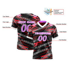 Benutzerdefinierte Rot Lila Reversibel Fußball Trikot Personalisierte Gradient Fußball Shirts für Männer gedruckt Team Name Nummer Logo