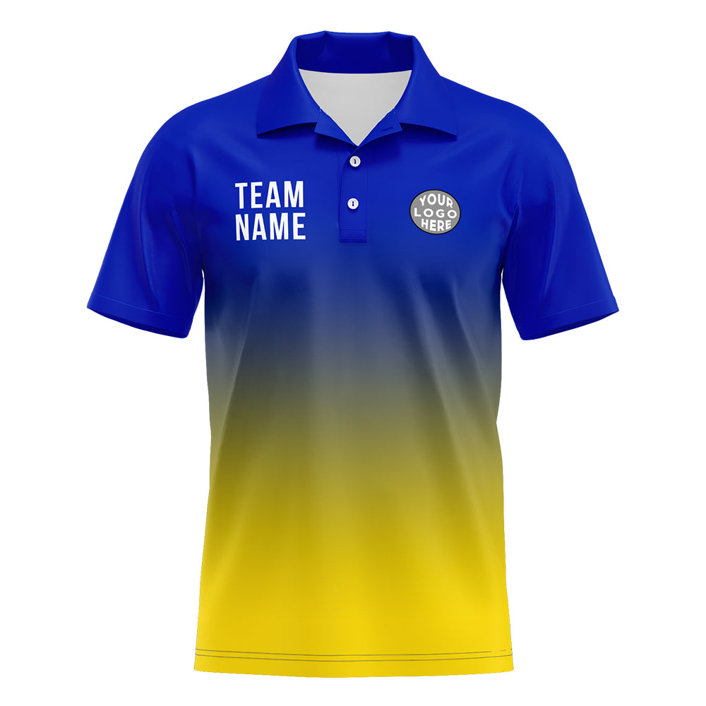 Benutzerdefinierte Königliche Gelb Fußball Polo-Shirts Fügen Sie Ihr Einzigartiges hinzu Logo/Name/Nummer