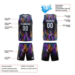 Benutzerdefinierte Schwarz Blau Reversible Basketball Jersey Personalisierte Print Name Nummer Logo