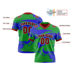 Benutzerdefinierte Grün Rot Reversibel Fußball Trikot Personalisierte Gradient Fußball Shirts für Männer gedruckt Team Name Nummer Logo
