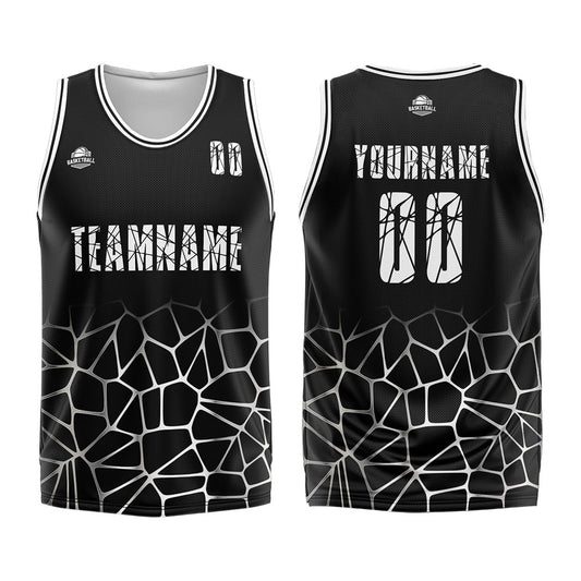 Benutzerdefinierter Basketball Jersey Uniform Anzug gedruckt Ihr Logo Name Nummer Schwarz&Weiß