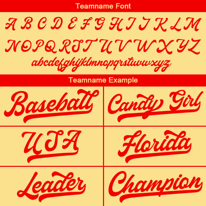 Benutzerdefinierte Authentisch Baseball-Trikot Gold-Rot