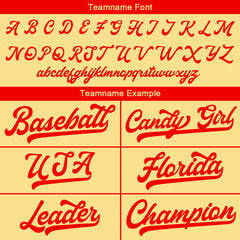 Benutzerdefinierte Authentisch Baseball-Trikot Gold-Rot