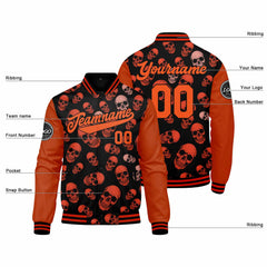 Benutzerdefinierte Verlauf Varsity-Jacke. Letterman-Jacke Orange