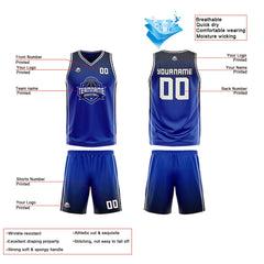 Benutzerdefinierte Blau Schwarz Weiß Reversible Basketball Jersey Personalisierte Print Name Nummer Logo