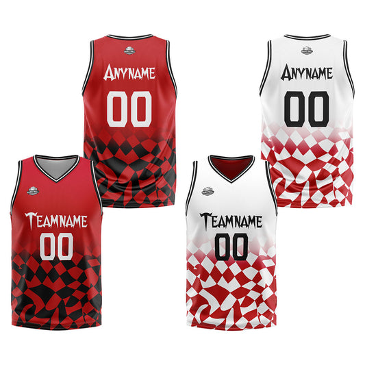 Benutzerdefinierte Reversible Basketball Jersey Personalisierte Print Name Nummer Logo Gitter-Lila&Pink