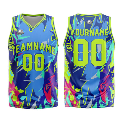 Benutzerdefinierter Neongrün Basketball Jersey Uniform Anzug gedruckt Ihr Logo Name Nummer
