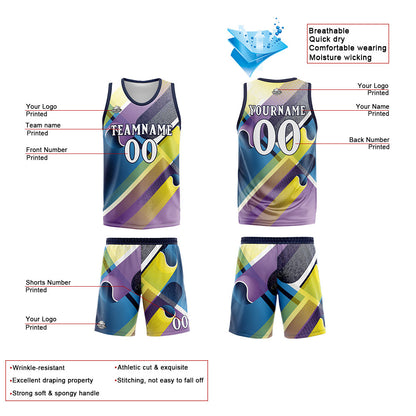 Angefertigte Marine Lila Basketball-Trikots für Männer und Frauen, Uniformen, geeignet für Kinder und Erwachsene, personalisierte Trikots
