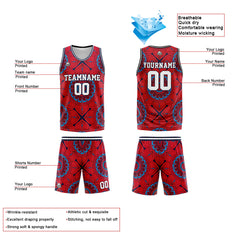 Benutzerdefinierter Basketball Jersey Uniform Anzug gedruckt Ihr Logo Name Nummer Rot