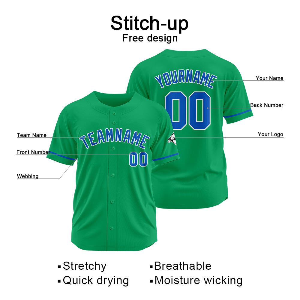 Benutzerdefinierte Authentisch Baseball-Trikot Grün-königlich