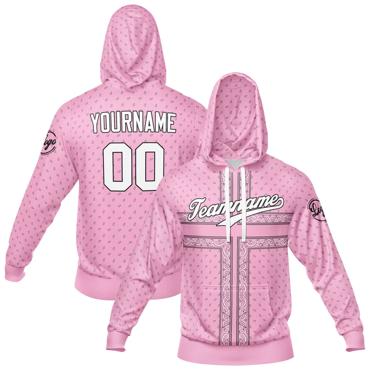 Benutzerdefiniert Rosa Tarnung Sport Jersey Satz Trainingsanzug Zur Seite fahren Kapuzenpullover Oberteile und Hose Satz Königlich