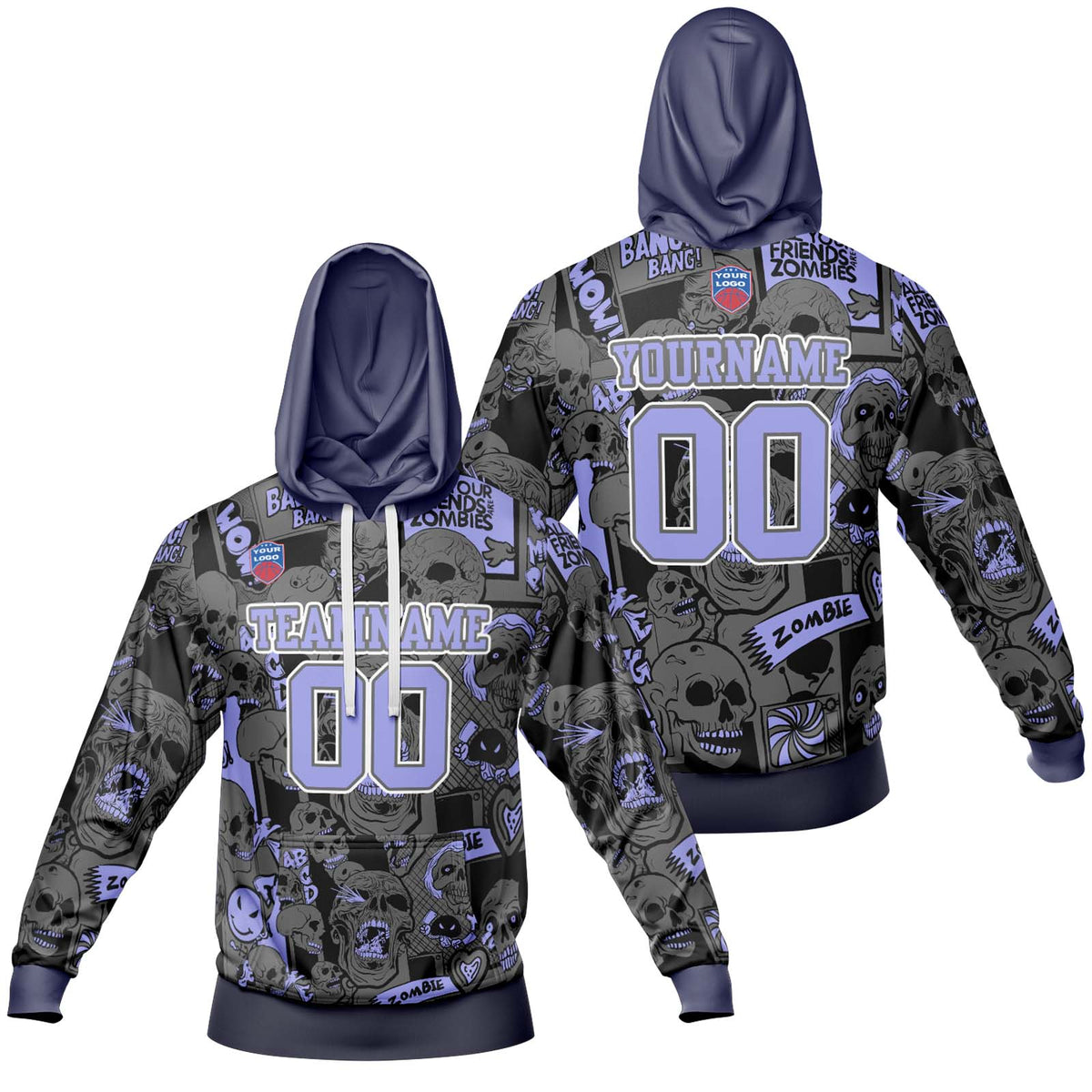 Benutzerdefinierter Sweatshirt-Hoodie für Mann, Frau, Mädchen, Junge. Drucken Sie Ihr Logo, Ihren Namen und Ihre Nummer