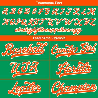Benutzerdefinierte Authentisch Baseball-Trikot  Grün-Orange