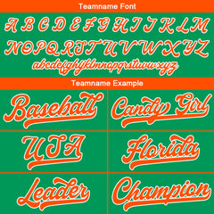 Benutzerdefinierte Authentisch Baseball-Trikot  Grün-Orange