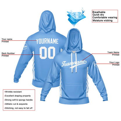 Benutzerdefiniert Hellblau Tarnung Sport Jersey Satz Trainingsanzug Zur Seite fahren Kapuzenpullover Oberteile und Hose Satz Königlich