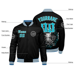 Benutzerdefinierte Verlauf Varsity-Jacke. Letterman-Jacke Hellblau