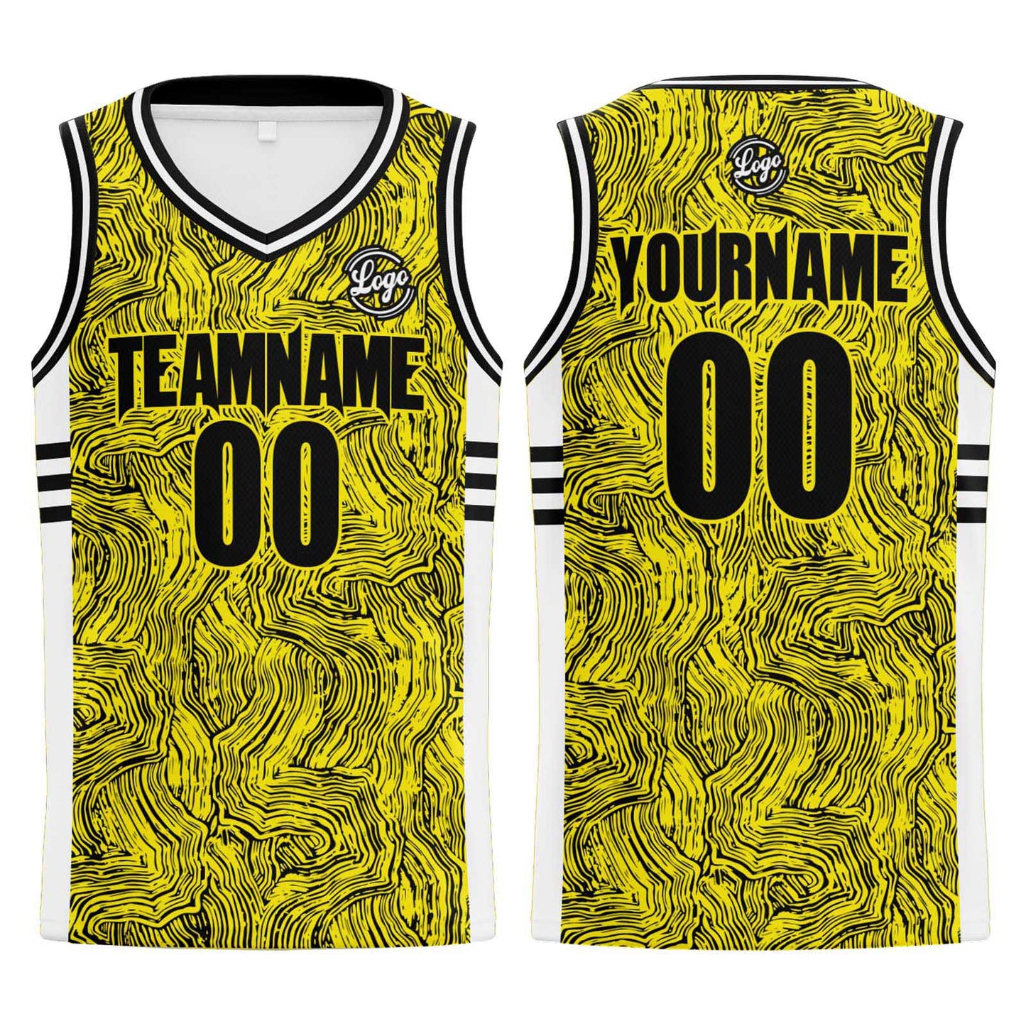 Benutzerdefinierter Schwarz Gelb Basketball Jersey Uniform Anzug gedruckt Ihr Logo Name Nummer