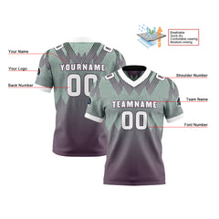 Benutzerdefinierte Lila Grün Reversibel Fußball Trikot Personalisierte Gradient Fußball Shirts für Männer gedruckt Team Name Nummer Logo