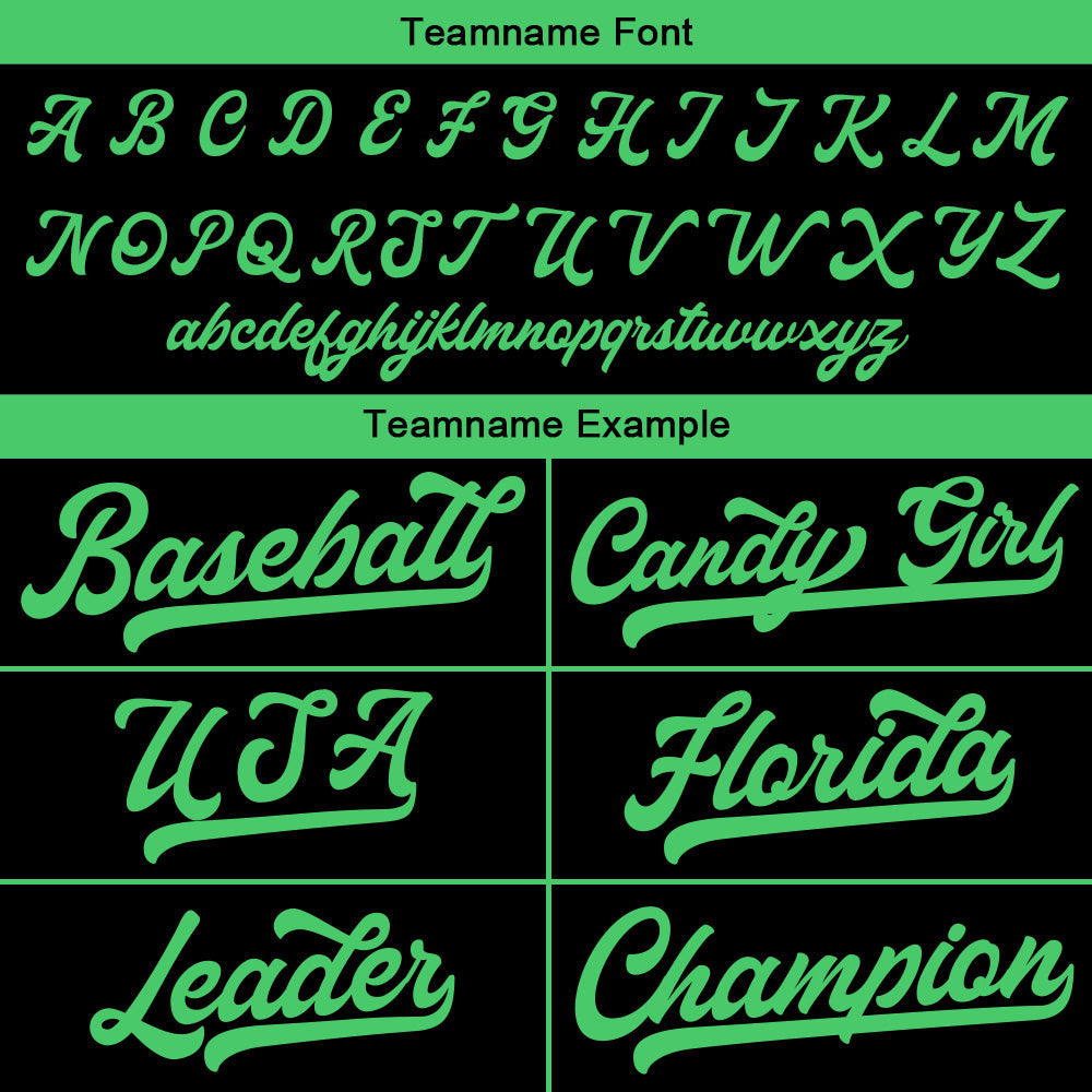 Benutzerdefinierte Authentisch Baseball-Trikot Schwarz-Grün