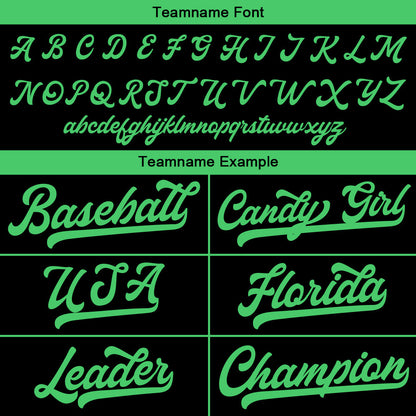 Benutzerdefinierte Authentisch Baseball-Trikot Schwarz-Grün