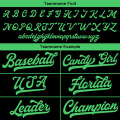 Benutzerdefinierte Authentisch Baseball-Trikot Schwarz-Grün