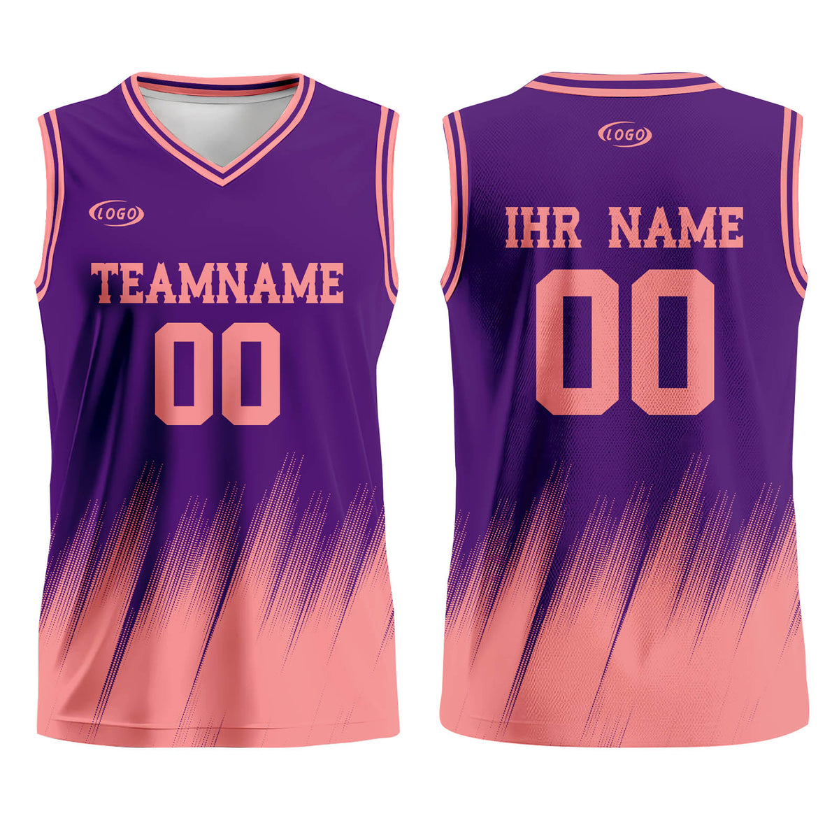 Benutzerdefinierter Lila Pink Basketball Jersey Uniform Anzug gedruckt Ihr Logo Name Nummer