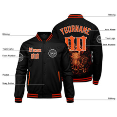 Benutzerdefinierte Verlauf Varsity-Jacke. Letterman-Jacke Orange