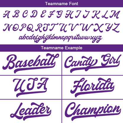 Benutzerdefinierte Authentisch Baseball-Trikot Weiß- Lila