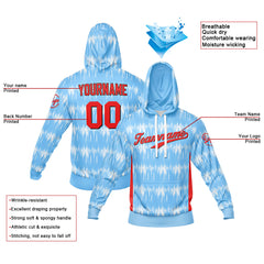 Benutzerdefiniert Hellblau Tarnung Sport Jersey Satz Trainingsanzug Zur Seite fahren Kapuzenpullover Oberteile und Hose Satz Königlich