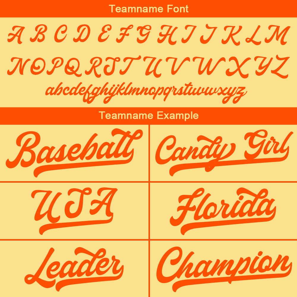 Benutzerdefinierte Authentisch Baseball-Trikot Gold-Orange