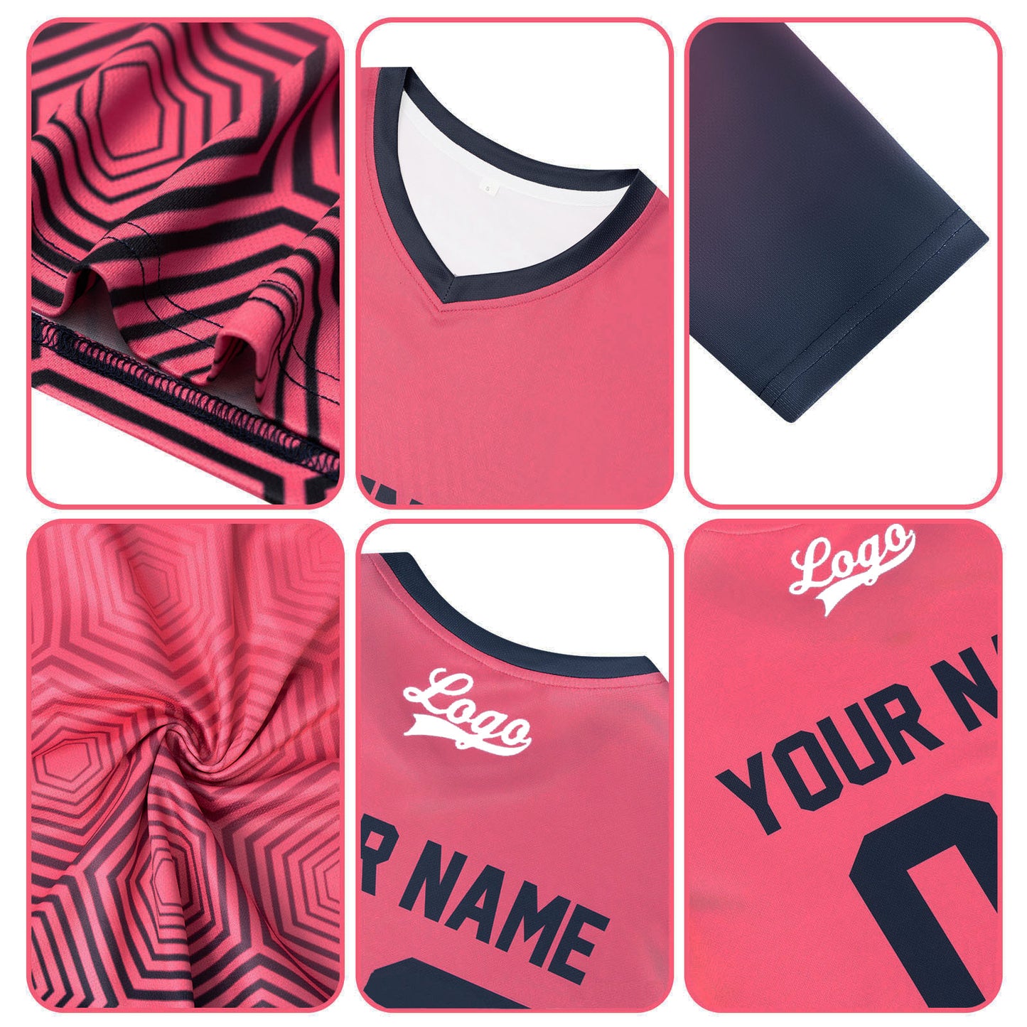 Kundenspezifisches Rosa Schwarz Basketball Fußball Schießen langes T-Shirt für Erwachsene und Kinder