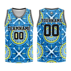 Benutzerdefinierter Basketball Jersey Uniform Anzug gedruckt Ihr Logo Name Nummer Blau