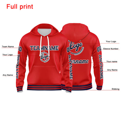 Benutzerdefinierter Marine Rot Hoodie für Mann, Frau, Mädchen, Junge. Drucken Sie Ihr Logo, Ihren Namen und Ihre Nummer