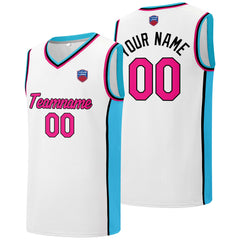 Individuelle Basketball-Jersey-Shorts für Männer und Frauen. Gestickter und gedruckter Name, Nummer und Logo Weiß