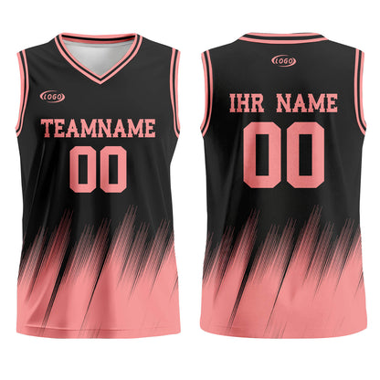 Benutzerdefinierter Schwarz Pink Basketball Jersey Uniform Anzug gedruckt Ihr Logo Name Nummer