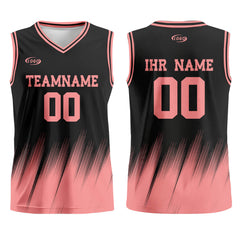 Benutzerdefinierter Schwarz Pink Basketball Jersey Uniform Anzug gedruckt Ihr Logo Name Nummer