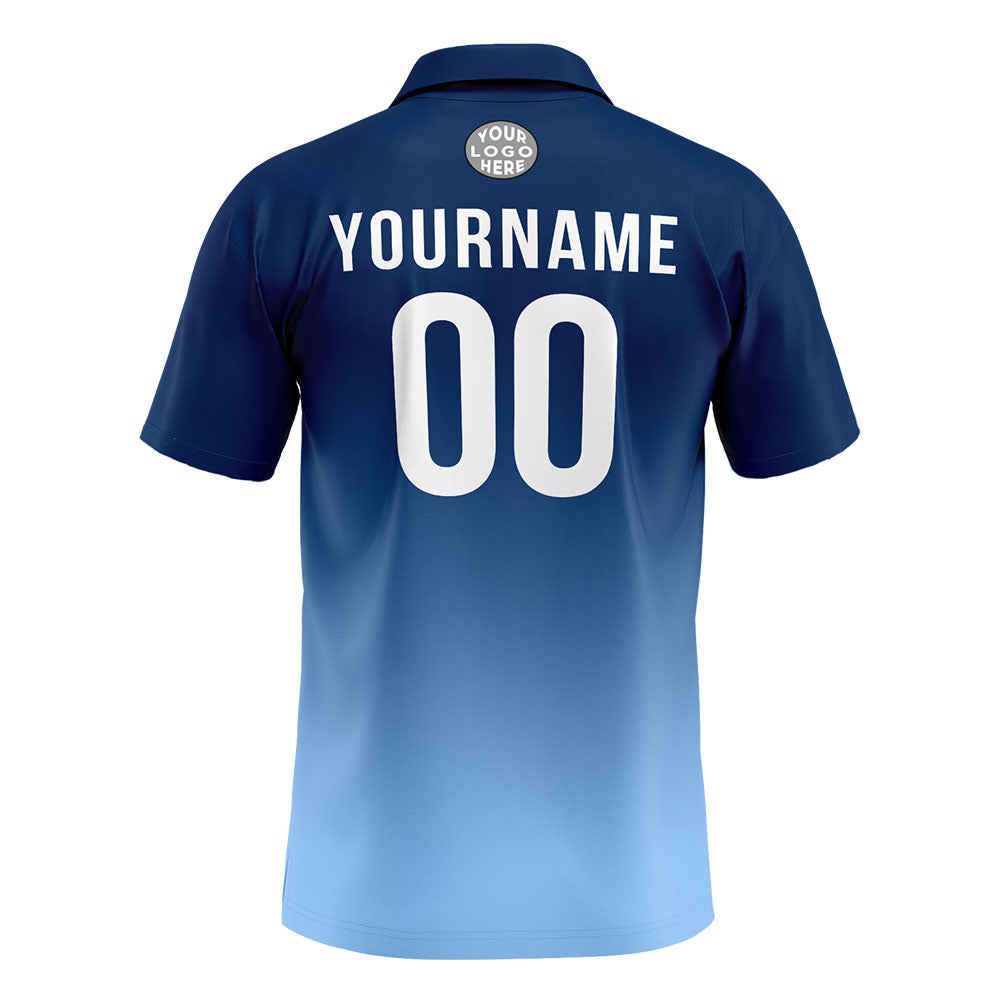 Benutzerdefinierte Marine Hellblau Fußball Polo-Shirts Fügen Sie Ihr Einzigartiges hinzu Logo/Name/Nummer