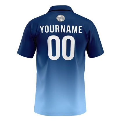 Benutzerdefinierte Marine Hellblau Fußball Polo-Shirts Fügen Sie Ihr Einzigartiges hinzu Logo/Name/Nummer