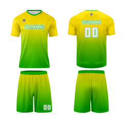 Benutzerdefinierte Gelb Grün Trikots für Männer Frauen Personalisierte Fußball Uniformen für Erwachsene und Kind