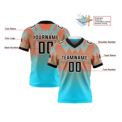 Benutzerdefinierte Orange Blau Reversibel Fußball Trikot Personalisierte Gradient Fußball Shirts für Männer gedruckt Team Name Nummer Logo