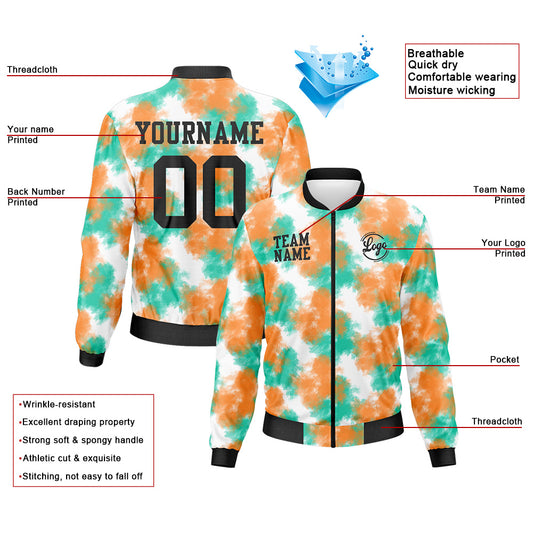 Benutzerdefinierte Langarm Windbreaker Jacken Uniform gedruckt Ihr Logo Name Nummer Inkjet