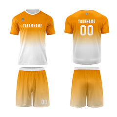 Benutzerdefinierte Orange Weiß Trikots für Männer Frauen Personalisierte Fußball Uniformen für Erwachsene und Kind