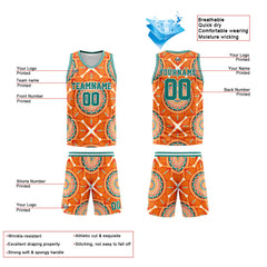 Benutzerdefinierter Basketball Jersey Uniform Anzug gedruckt Ihr Logo Name Nummer Orange