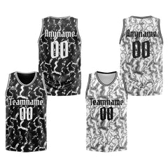 Benutzerdefinierte Reversible Basketball Jersey Personalisierte Print Name Nummer Logo Neon Grün&Schwarz&Weiß