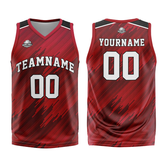 Benutzerdefinierter Rot Basketball Jersey Uniform Anzug gedruckt Ihr Logo Name Nummer