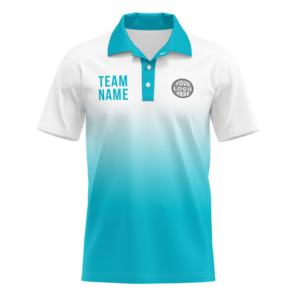 Benutzerdefinierte Blau Weiß Fußball Polo-Shirts Fügen Sie Ihr Einzigartiges hinzu Logo/Name/Nummer